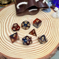 Glitter Double Colours 7 Piece Poly Dice Set - The Wandering Satchel