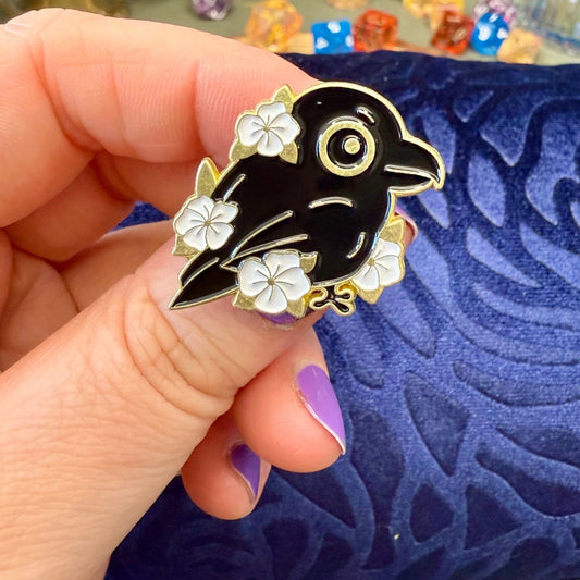 Gold Crow Enamel Pins - The Wandering Satchel