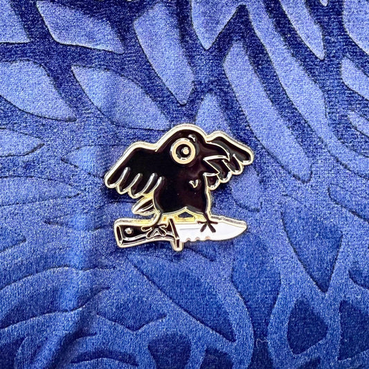 Gold Crow Enamel Pins - The Wandering Satchel