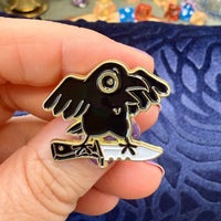 Gold Crow Enamel Pins - The Wandering Satchel