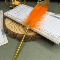 Gold Tipped Feather Ballpoint Pen Prop - The Wandering Satchel
