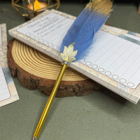 Gold Tipped Feather Ballpoint Pen Prop - The Wandering Satchel