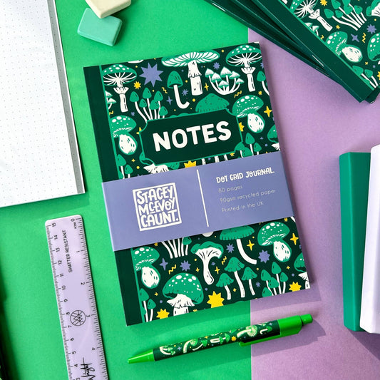 Green Mushroom Notebook - The Wandering Satchel