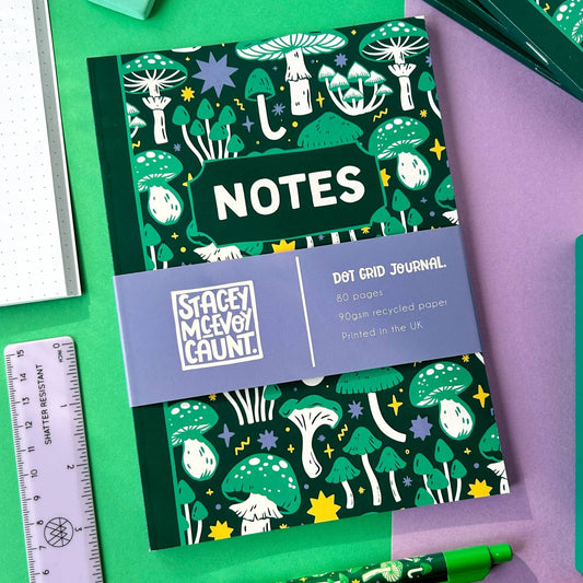 Green Mushroom Notebook - The Wandering Satchel