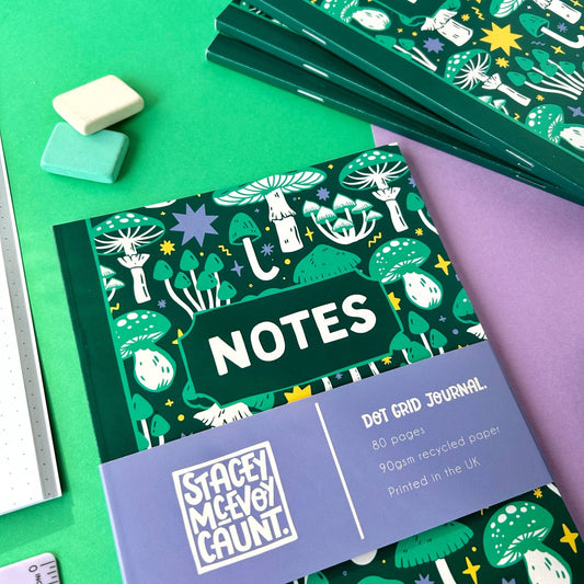 Green Mushroom Notebook - The Wandering Satchel