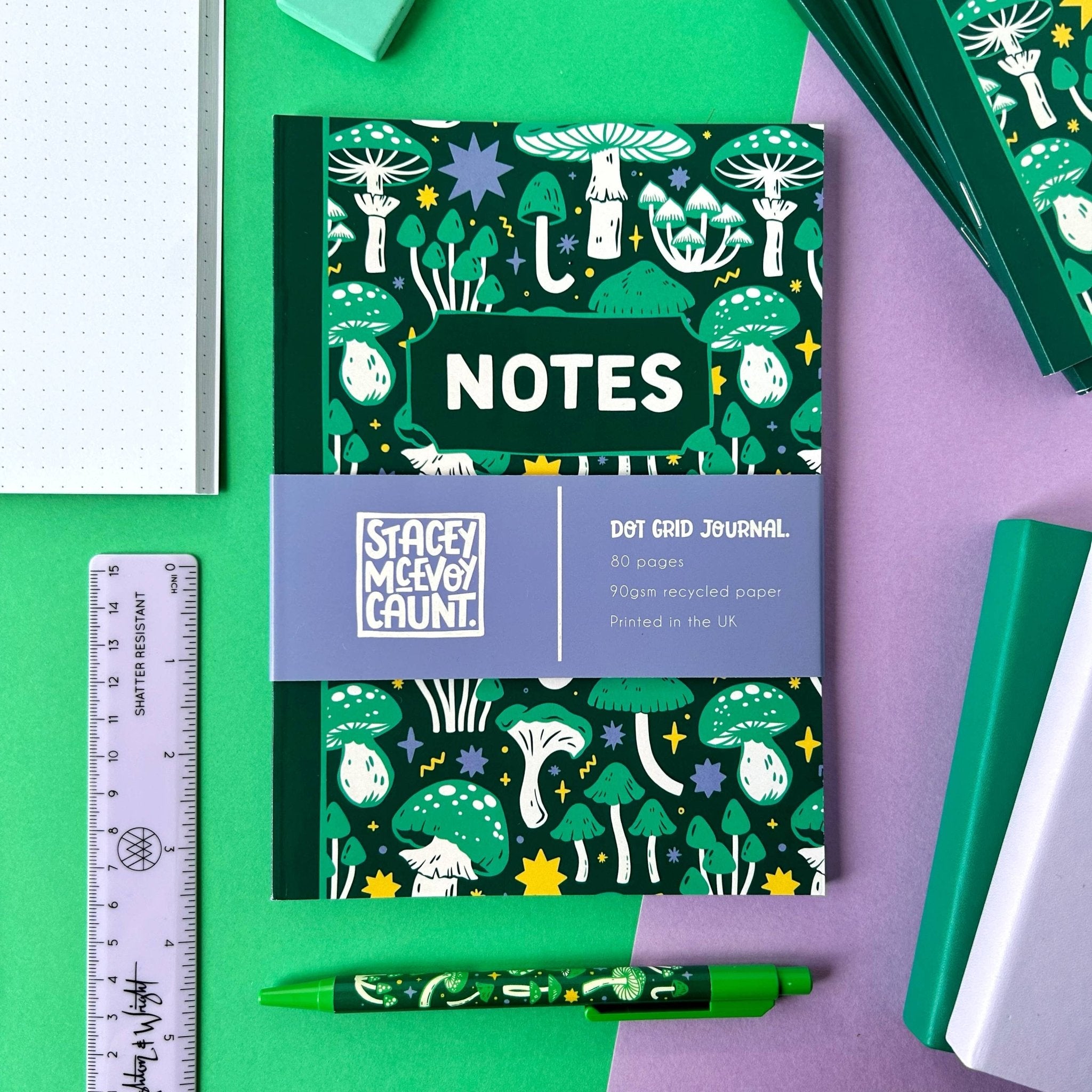 Green Mushroom Notebook - The Wandering Satchel