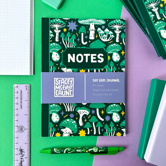 Green Mushroom Notebook - The Wandering Satchel