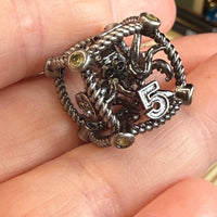 Hollow Octopus Cage 7 Piece Metal Poly Dice Set - The Wandering Satchel