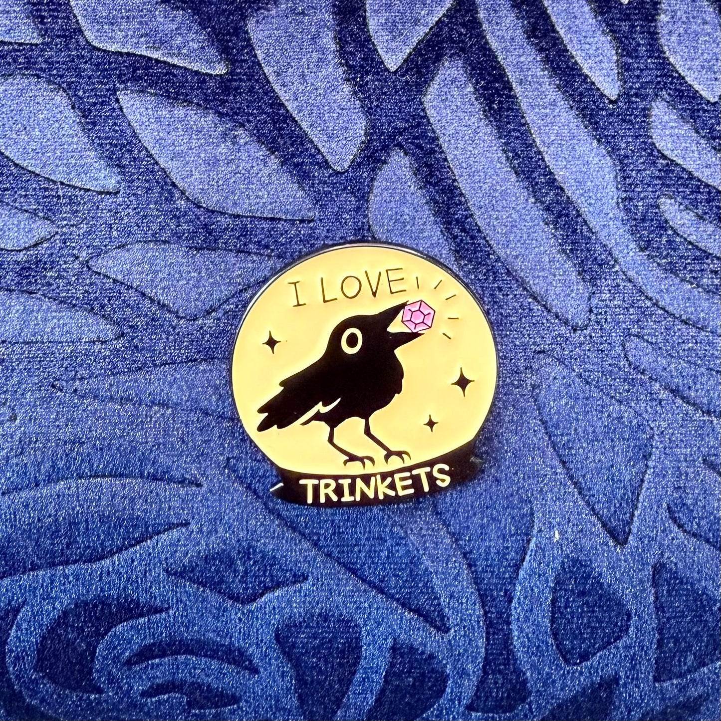 I Love Trinkets Crow Enamel Pin - The Wandering Satchel