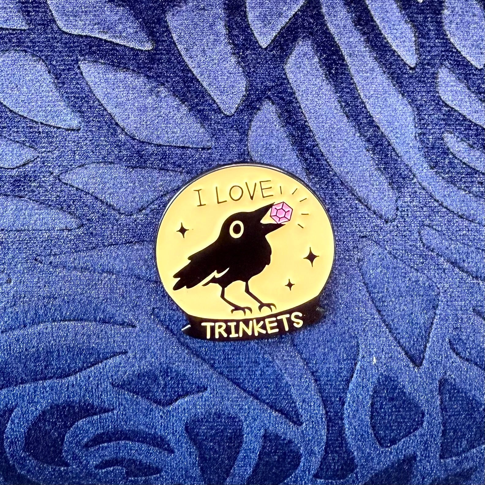 I Love Trinkets Crow Enamel Pin - The Wandering Satchel