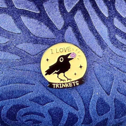 I Love Trinkets Crow Enamel Pin - The Wandering Satchel