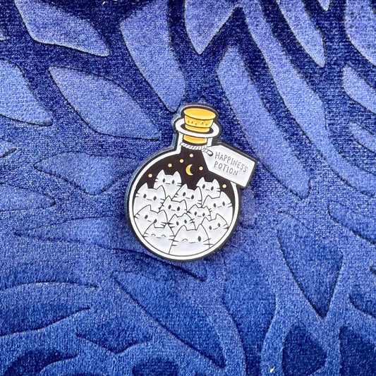 Kitty Happiness Potion Enamel Pin - The Wandering Satchel