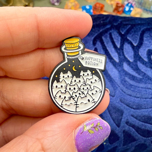 Kitty Happiness Potion Enamel Pin - The Wandering Satchel