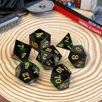 Layered Glitter 7 Piece Resin Poly Dice Set - The Wandering Satchel
