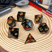 Layered Glitter 7 Piece Resin Poly Dice Set - The Wandering Satchel