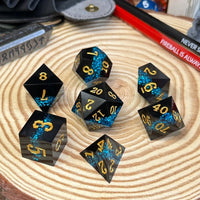 Layered Glitter 7 Piece Resin Poly Dice Set - The Wandering Satchel
