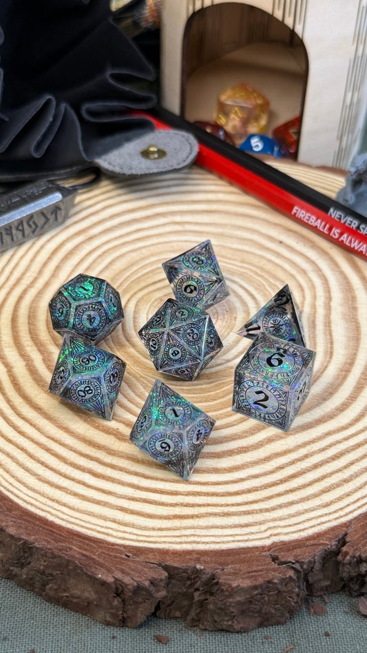 Magic Circle Wayfinder 7 Piece Resin Poly Dice Set - The Wandering Satchel