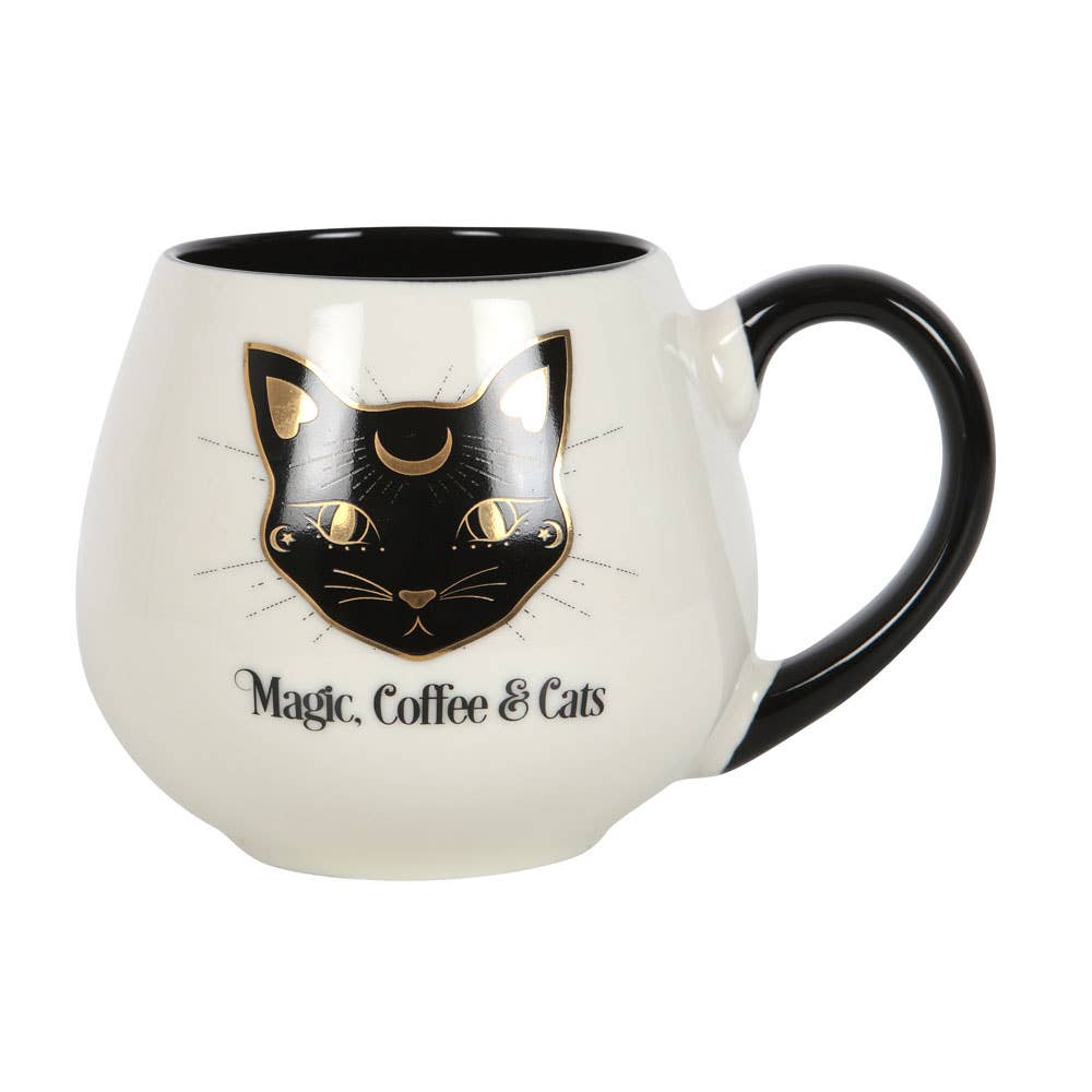 Magic, Coffee & Cats Rounded Mug - The Wandering Satchel