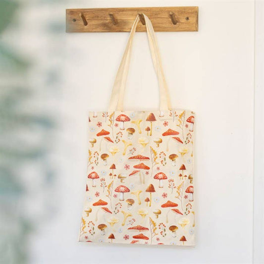 Mushroom Print Cotton Tote Bag - The Wandering Satchel