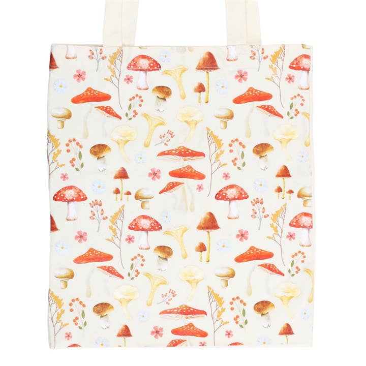 Mushroom Print Cotton Tote Bag - The Wandering Satchel