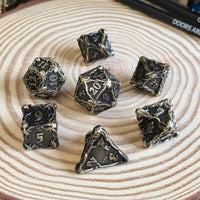 Octopus Grapple 7 Piece Metal Poly Dice Set - The Wandering Satchel