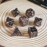 Octopus Grapple 7 Piece Metal Poly Dice Set - The Wandering Satchel