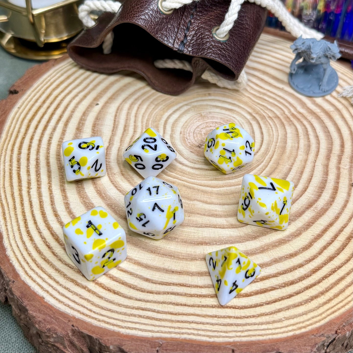 Paint Splatter 7 Piece Poly Dice Set - The Wandering Satchel