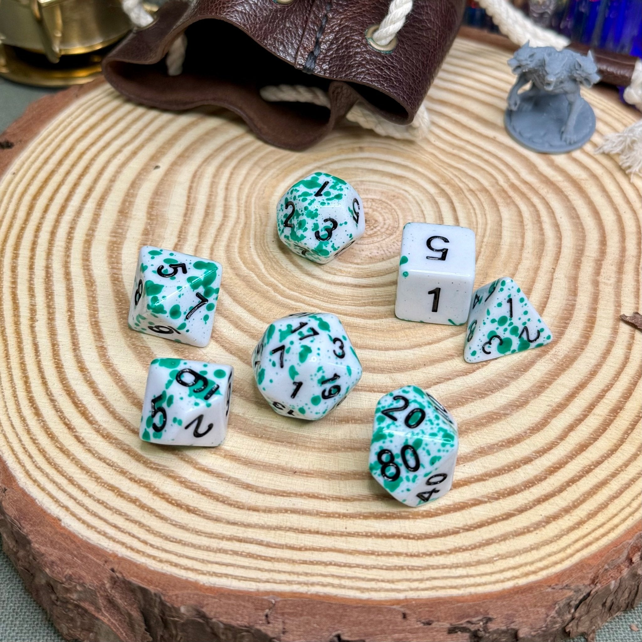 Paint Splatter 7 Piece Poly Dice Set - The Wandering Satchel
