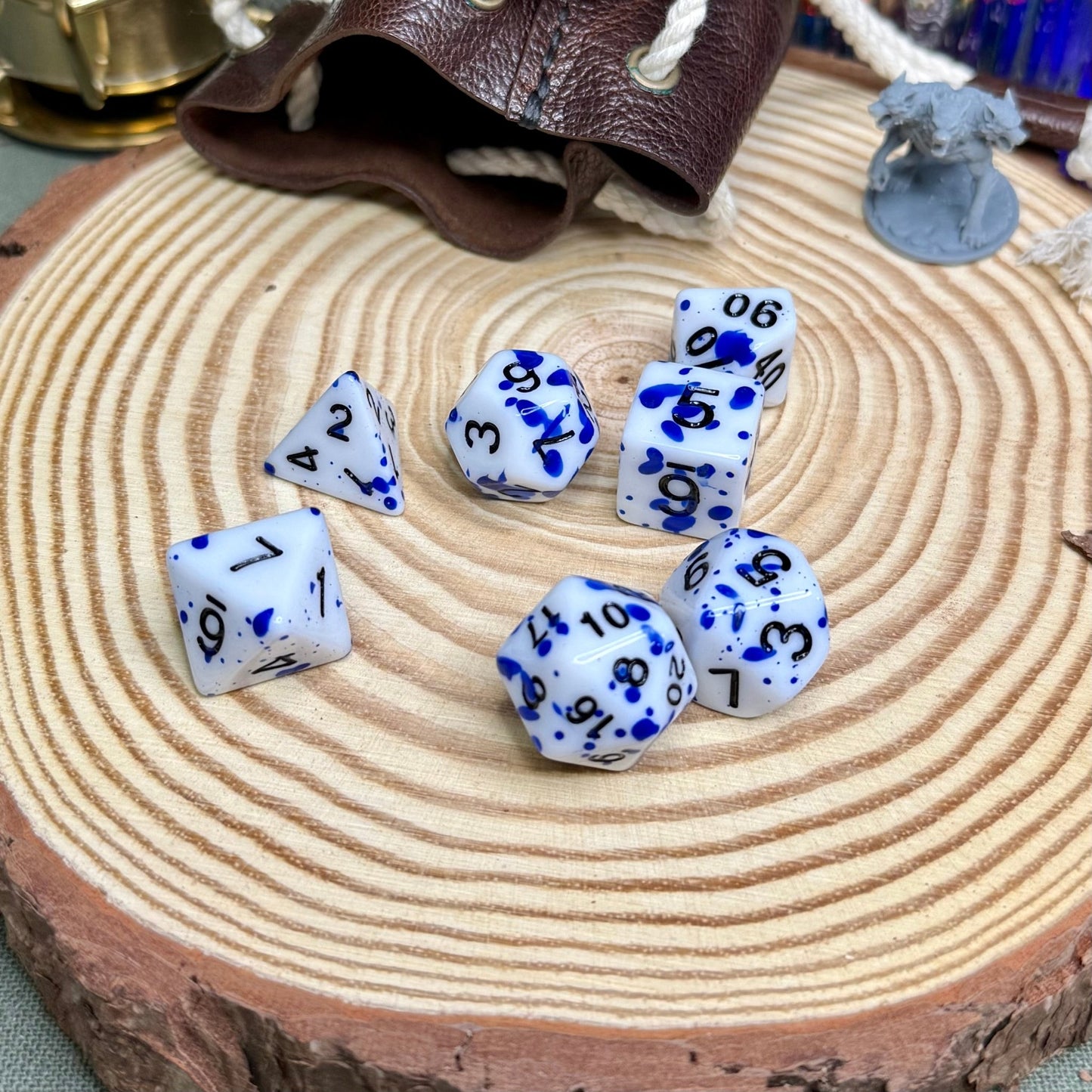 Paint Splatter 7 Piece Poly Dice Set - The Wandering Satchel