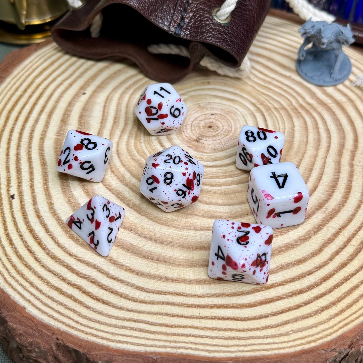 Paint Splatter 7 Piece Poly Dice Set - The Wandering Satchel