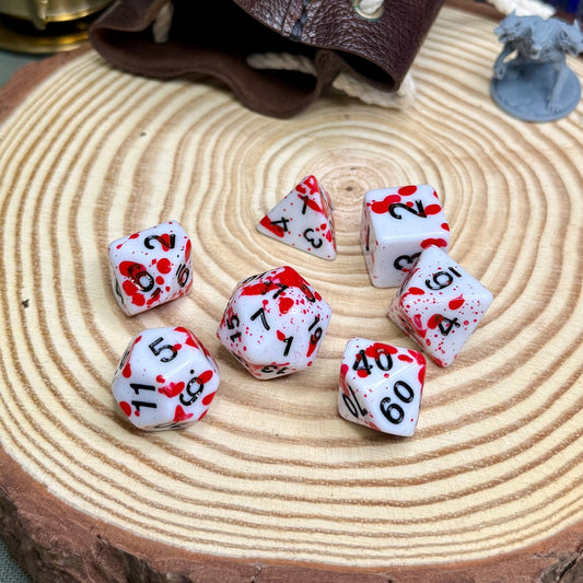 Paint Splatter 7 Piece Poly Dice Set - The Wandering Satchel