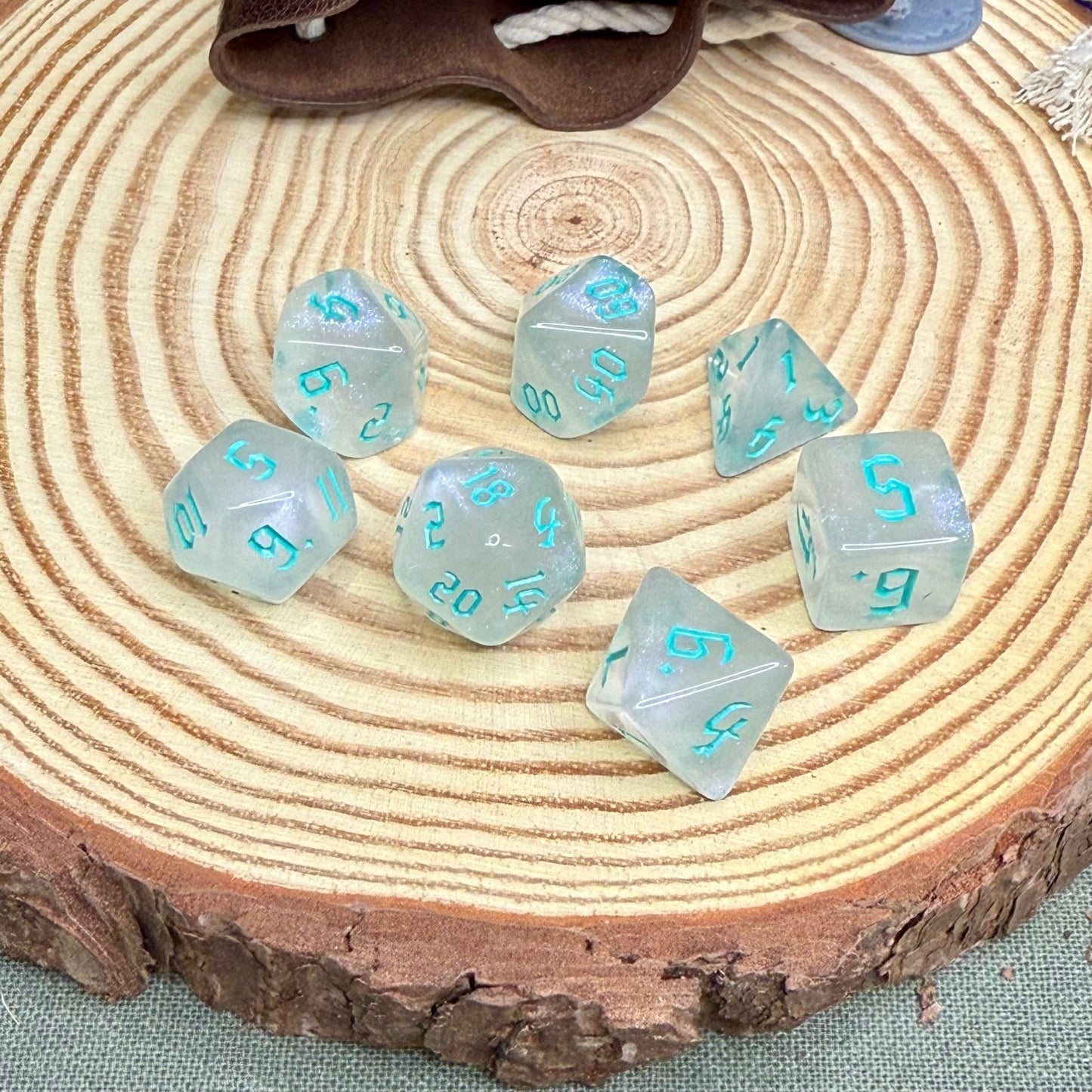 Pearly White 7 Piece Poly Dice Set - The Wandering Satchel