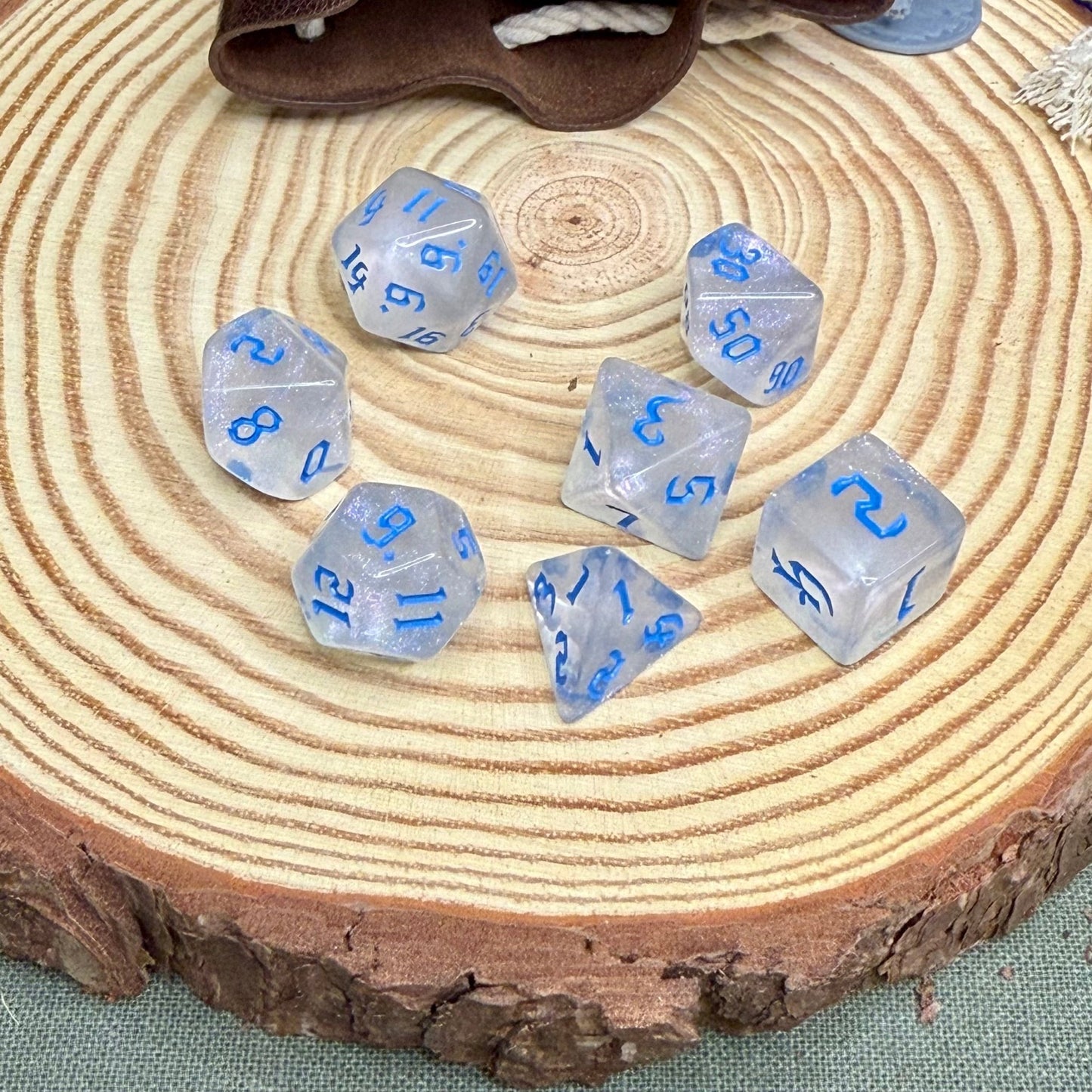 Pearly White 7 Piece Poly Dice Set - The Wandering Satchel