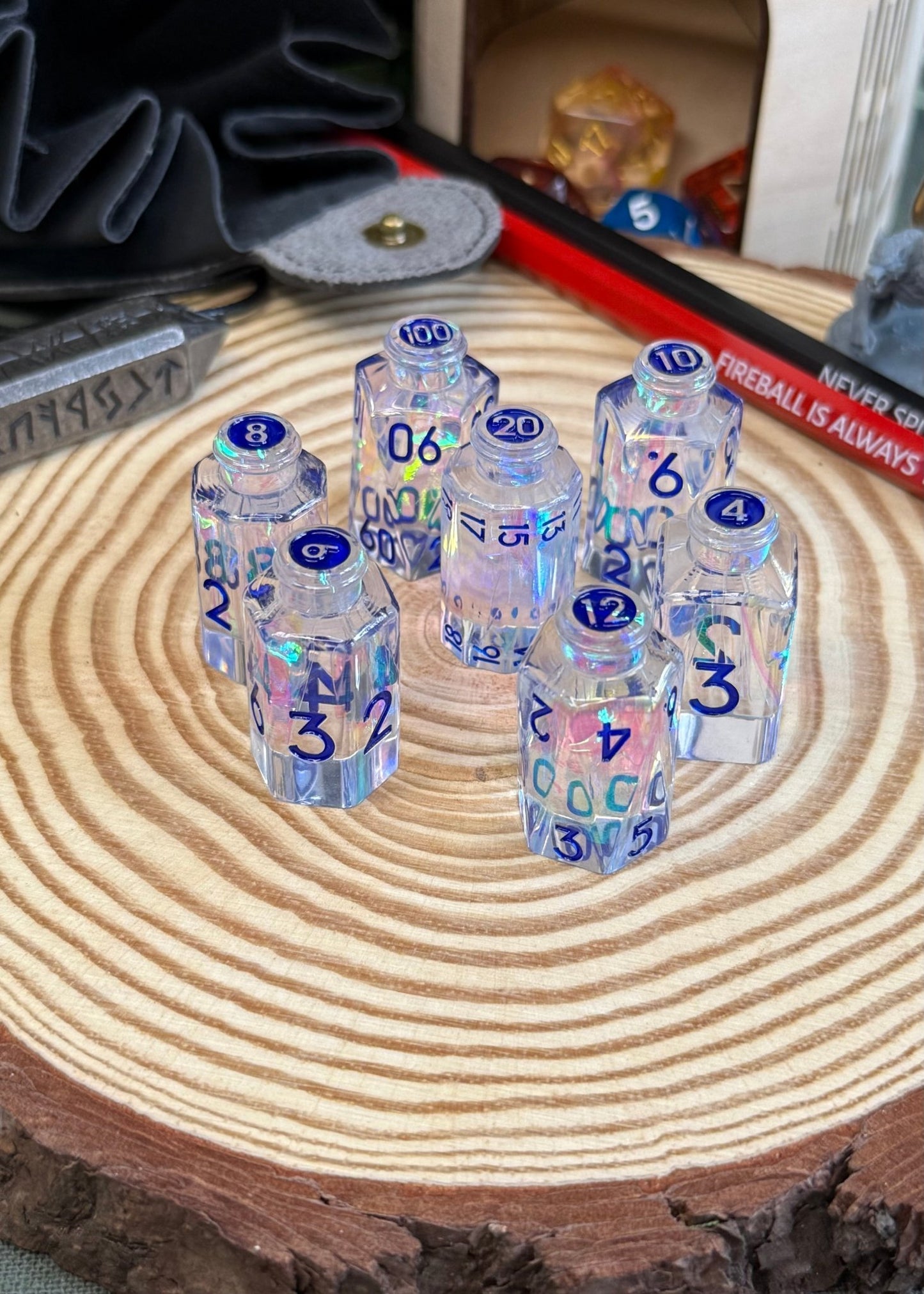 Potion Bottle 7 Piece Resin Poly Dice Set - The Wandering Satchel