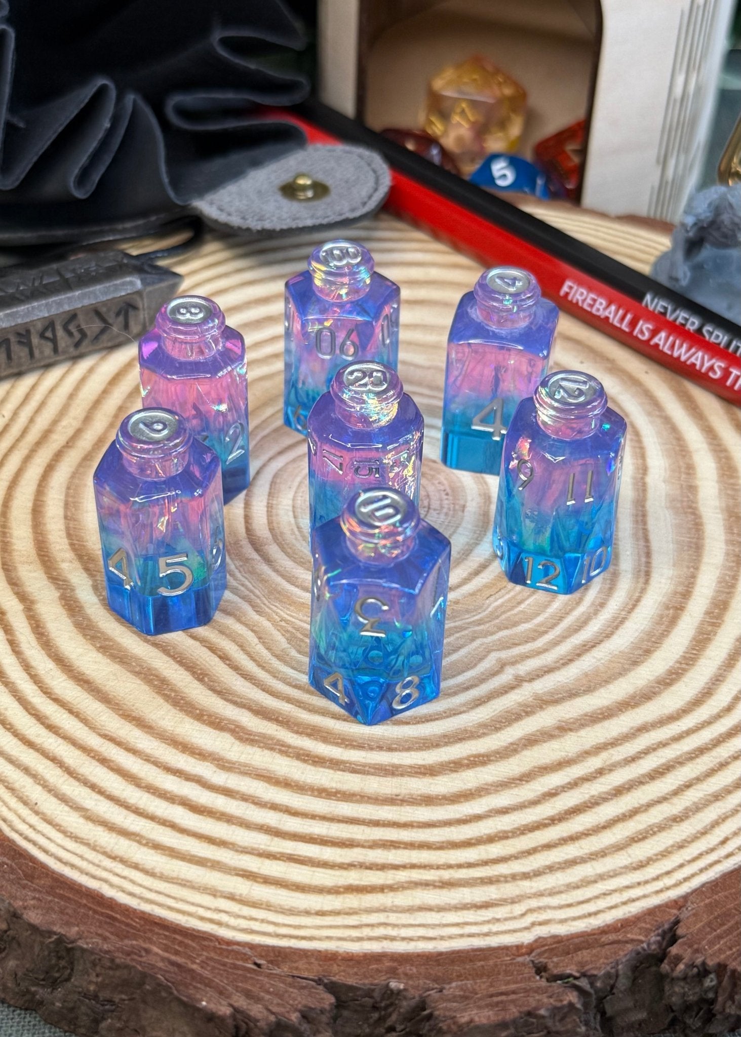Potion Bottle 7 Piece Resin Poly Dice Set - The Wandering Satchel
