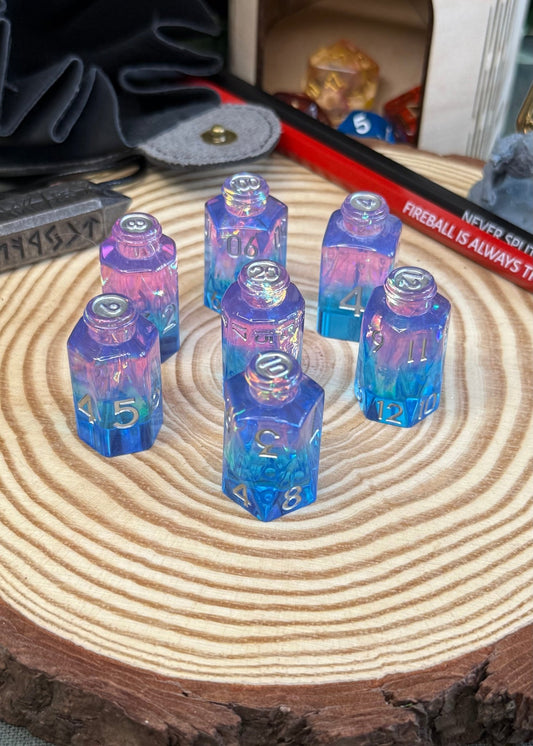 Potion Bottle 7 Piece Resin Poly Dice Set - The Wandering Satchel