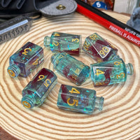 Potion Bottle 7 Piece Resin Poly Dice Set - The Wandering Satchel