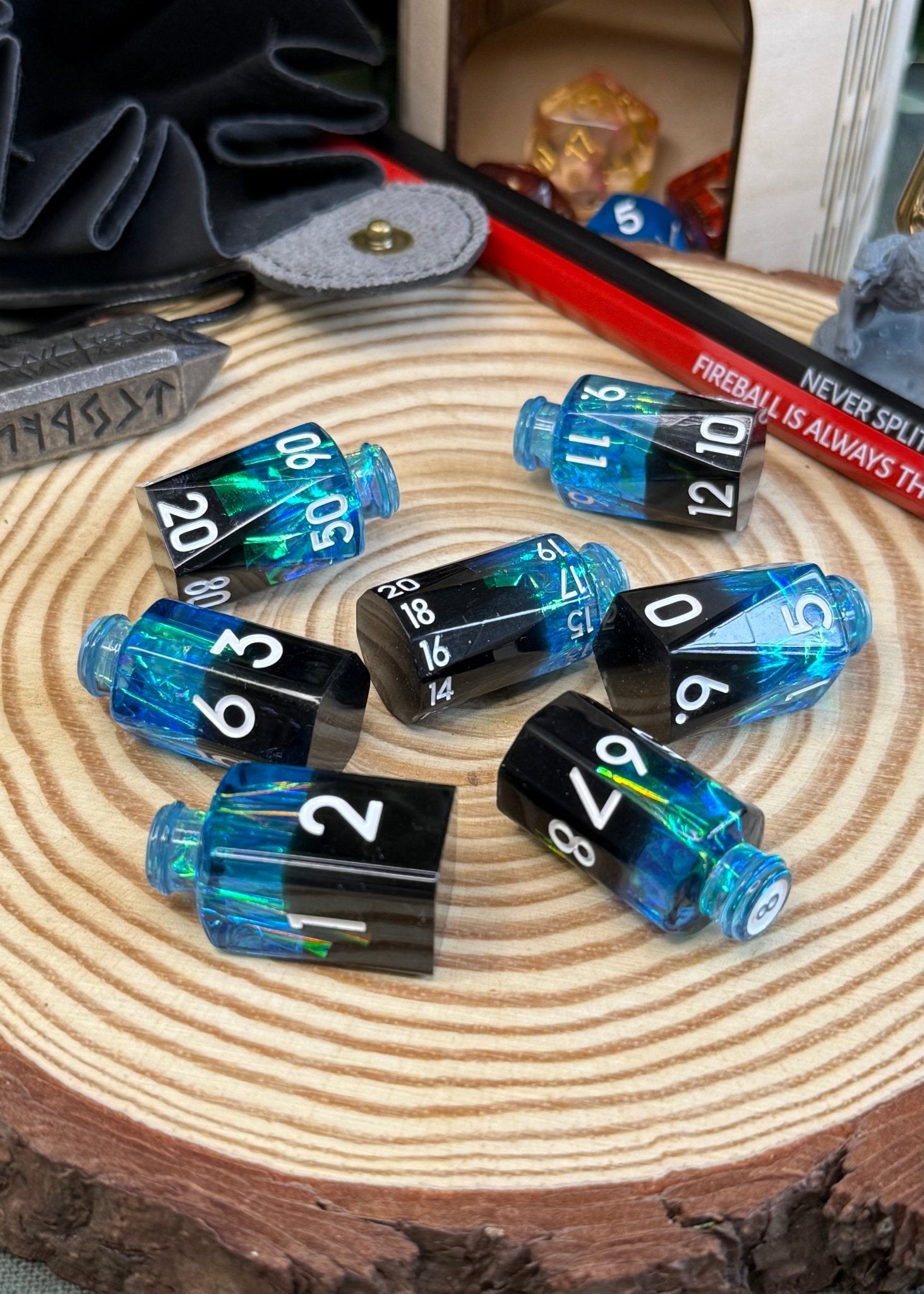 Potion Bottle 7 Piece Resin Poly Dice Set - The Wandering Satchel