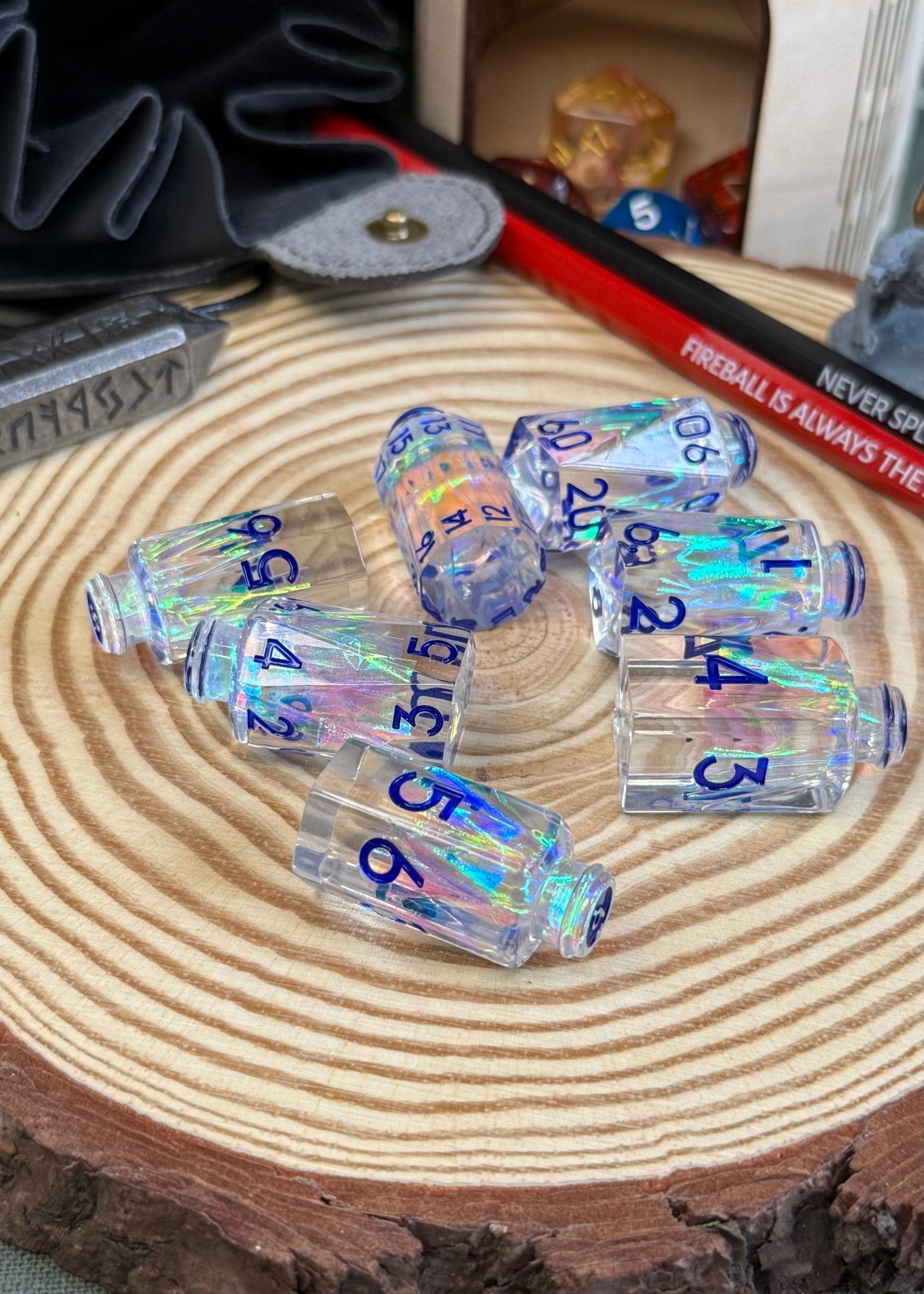 Potion Bottle 7 Piece Resin Poly Dice Set - The Wandering Satchel