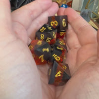 Layered Glitter  7 Piece Resin Poly Dice Set
