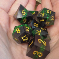 Layered Glitter  7 Piece Resin Poly Dice Set