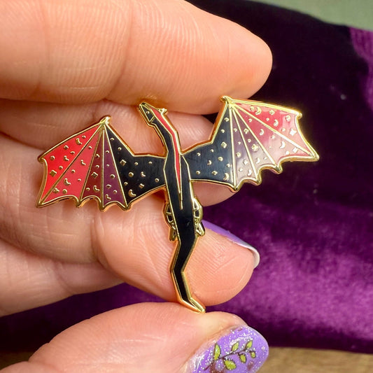 Purple and Black Dragon Enamel Pin - The Wandering Satchel
