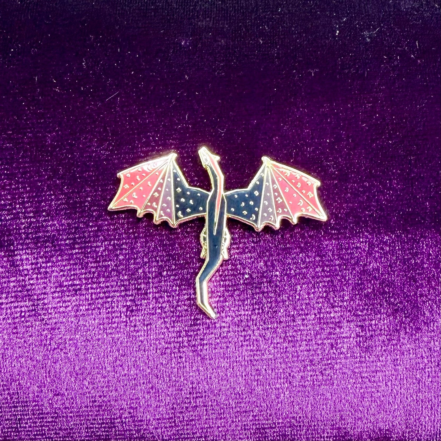 Purple and Black Dragon Enamel Pin - The Wandering Satchel