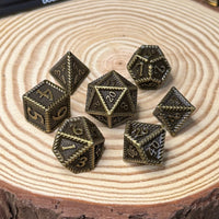 Serrated Edge 7 Piece Metal Poly Dice Set - The Wandering Satchel