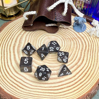 Transparent Single Colour 7 Piece Poly Dice Set - The Wandering Satchel