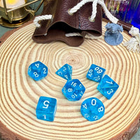 Transparent Single Colour 7 Piece Poly Dice Set - The Wandering Satchel