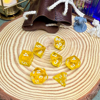 Transparent Single Colour 7 Piece Poly Dice Set - The Wandering Satchel